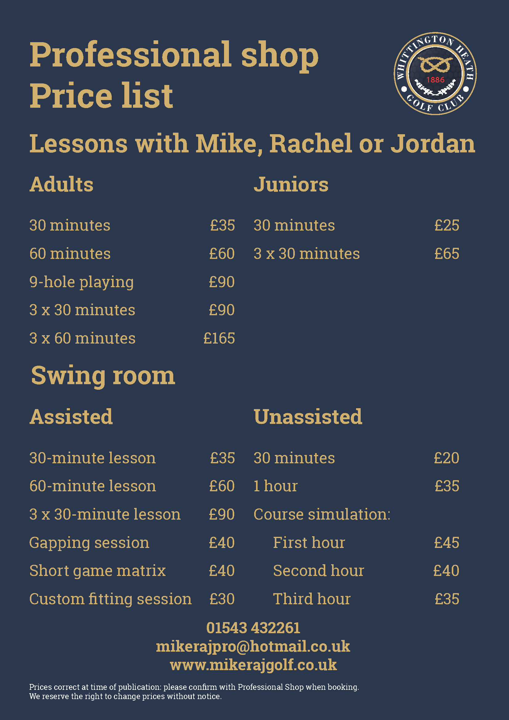 Golf professional golf lessons Tamworth Lichfield Sutton Coldfield