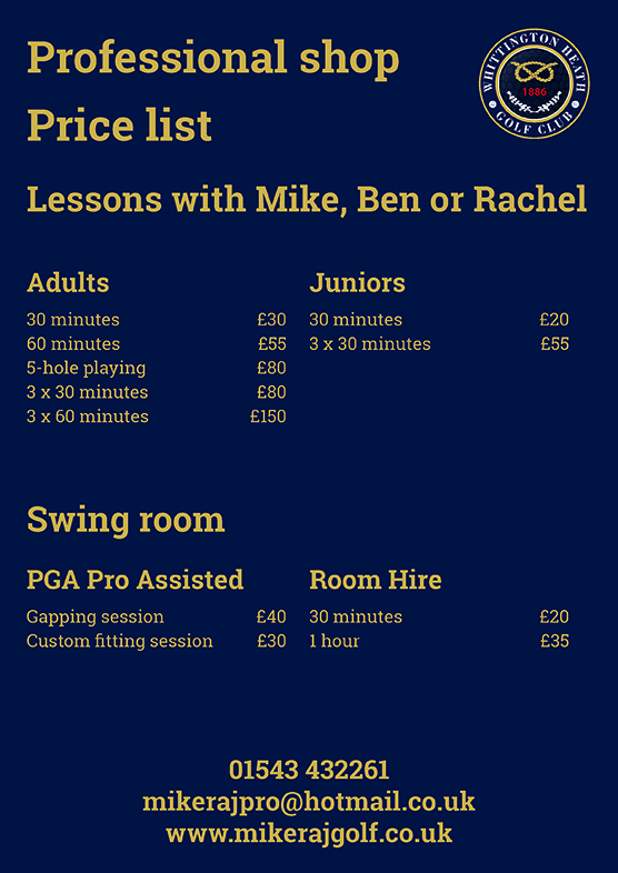 Golf professional golf lessons Tamworth Lichfield Sutton Coldfield